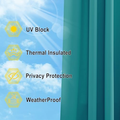 NICETOWN Outdoor Curtain for Patio Waterproof Extra Wide 100 in, Sun Blocking - Image 7