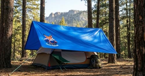 2.5 Mil Waterproof Tarp 6x8 Ft | All-Weather Light Duty Upgraded 2.0 | Camping - Image 5