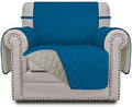 Easy-Going Reversible Couch Cover, Small Chair, Peacockblue/Beige by Easy-Going