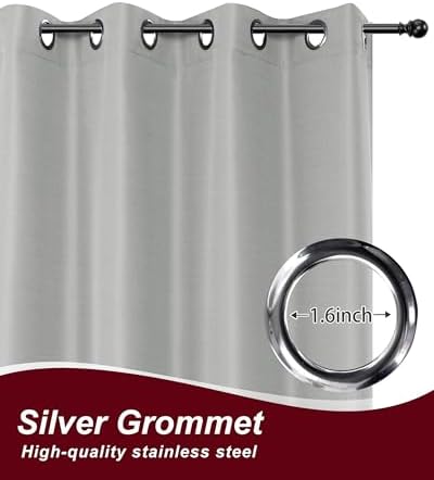 Grommet Outdoor Curtains for Patio Waterproof 8 Pcs 54x108 In Silver Grey - Image 2