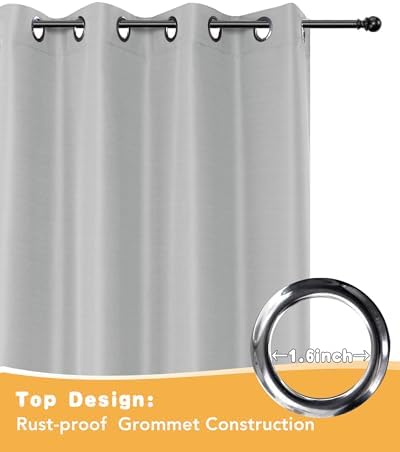 HolidayIdeas Outdoor Curtains for Patio Waterproof 4 Pcs 54x120 Inch Silver - Image 4