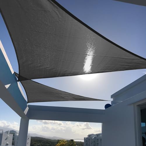 SUNNY GUARD 8' x 8' x 8' Triangle Shade Sail 95% UV Block Outdoor Canopy by SUNNYGUARD