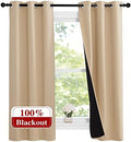 NICETOWN Bedroom Full Blackout Curtain Panels, 37 by 60-inch, Biscotti Beige by NICETOWN