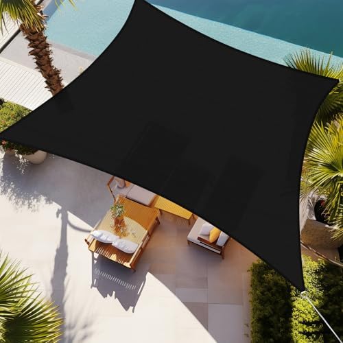 Shade&Beyond 5'X5' Sun Shade Sail Black Rectangle by ShadeBeyond