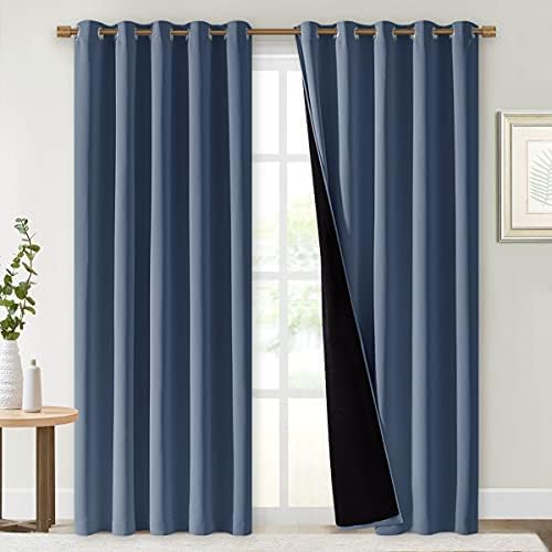 NICETOWN 100% Blackout Curtains 84 inches Long, Pair of Energy Smart & Noise by NICETOWN