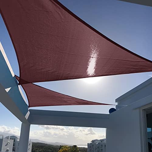 SUNNY GUARD 10' x 10' x 14' Triangle Shade Sail 95% UV Block Outdoor Canopy by SUNNYGUARD