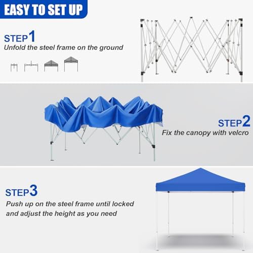10x10ft Pop Up Canopy Tent, Heavy Duty Waterproof Folding Tent - Image 3