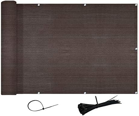 SUNNY GUARD 3' x 16' Balcony Privacy Screen, HDPE Patio Railing Cover Fence by SUNNYGUARD