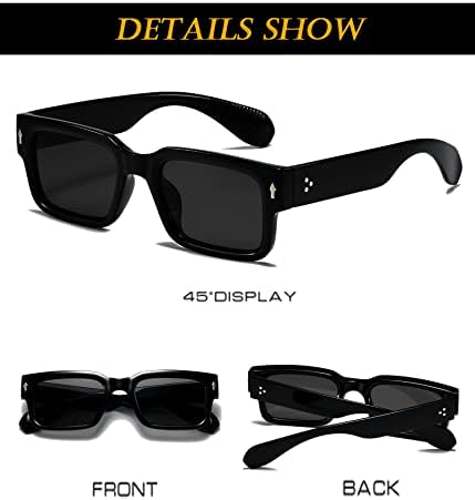 EYLRIM Square Frame Sunglasses for Women Men Trendy Chunky Rectangle Sun - Image 5