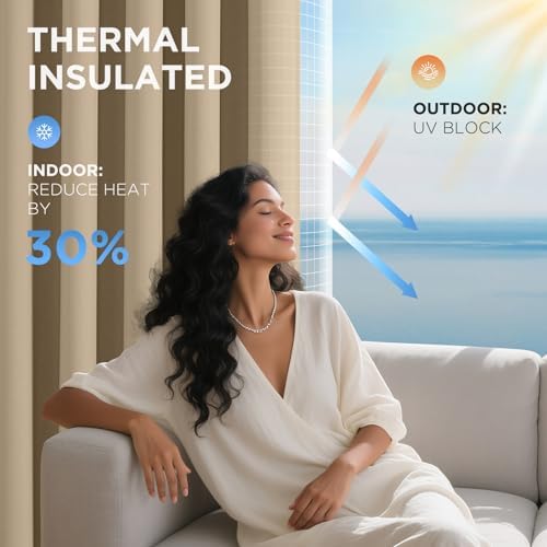 Joydeco Blackout Patio Sliding Door Curtains, Privacy Room Divider Curtains - Image 5