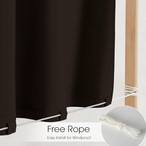 NICETOWN Brown Fade Resistant Outdoor Curtains - Image 4