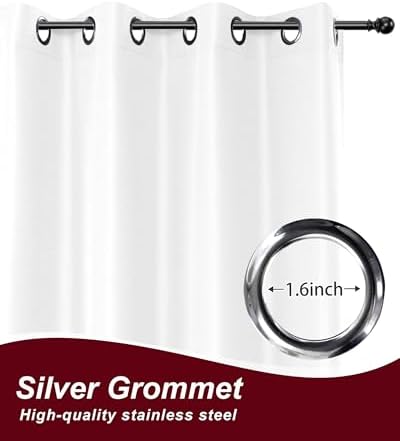 White Grommet Outdoor Curtains for Patio Waterproof 8 Pcs 54x108 In - Image 2