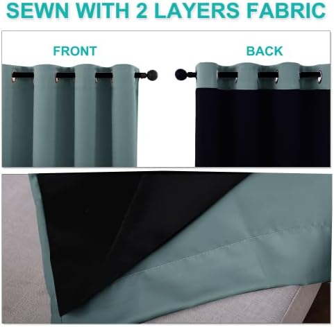 NICETOWN 100% Blackout Lined Curtains, 2 Thick Layers Completely Blackout - Image 5