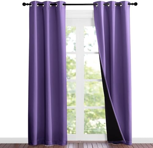 NICETOWN Lilac Purple Full Shade Curtain Panels, Pair of Thermal Insulated & by NICETOWN
