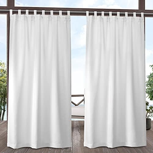 EXCLUSIVE HOME Cabana Solid Indoor/Outdoor Light Filtering Hook-and-Loop Tab by TOWNCOUNTRYEVERYDAY