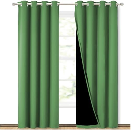 NICETOWN 100% Blackout Curtains 84 inches Long, Forest Green, 52 inches Wide by NICETOWN