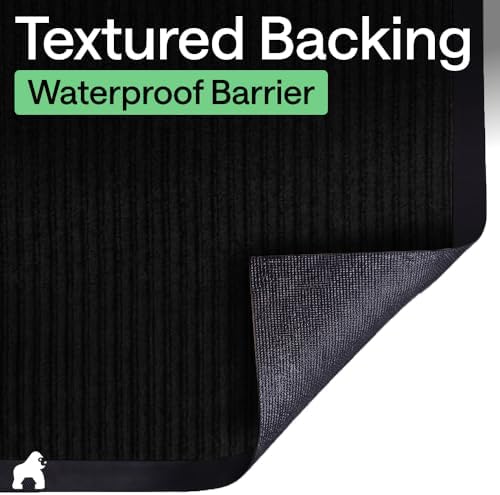 GORILLA GRIP Traffic Guard Indoor Outdoor Heavy Duty Door Mat, 70x24 Black - Image 6