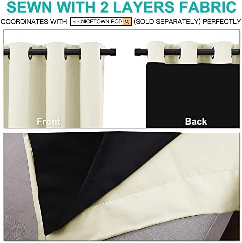 NICETOWN Beige Blackout Curtains - Image 4