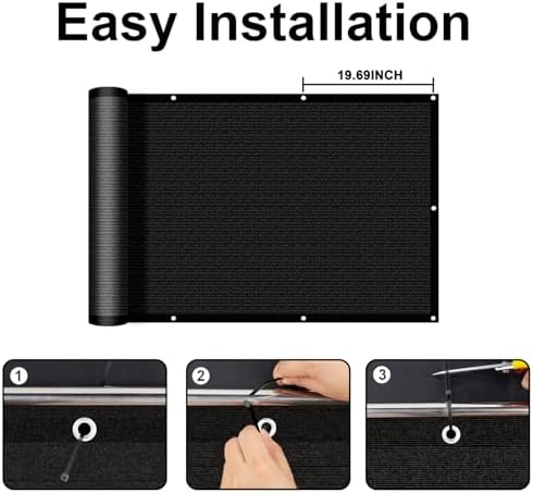 COOLBOYS Customized 3'x18' Black Balcony Privacy Screen Fence Cover - Image 5