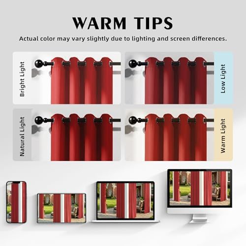 Set of 2 Outdoor Curtains for Patio Waterproof, Breathable Grommet Panels for - Image 5
