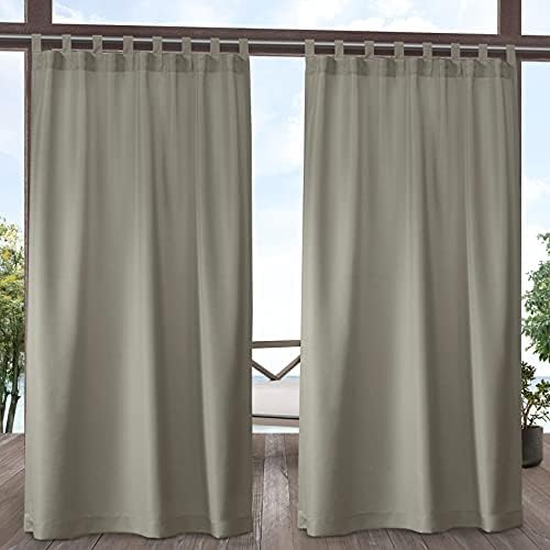 Exclusive Home Cabana Solid Indoor/Outdoor Light Filtering Hook-and-Loop Tab by TownCountryLiving