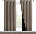 NICETOWN Taupe Full Shade Curtain Panels, Pair of Energy Smart & Noise Blocking by NICETOWN