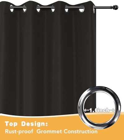 Outdoor Curtains for Patio Waterproof 2 Pcs 54x84 Inch Chocolate - Image 4