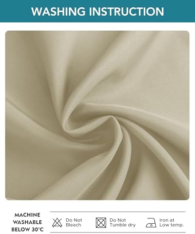 Windproof Outdoor Curtains for Patio Waterproof 4 Pcs 54x84 In Cream - Image 5