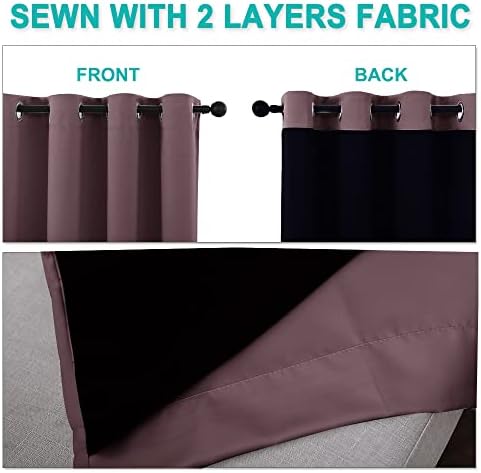 NICETOWN Thermal Insulated 100% Blackout Curtains, Noise Reducing Performance - Image 5