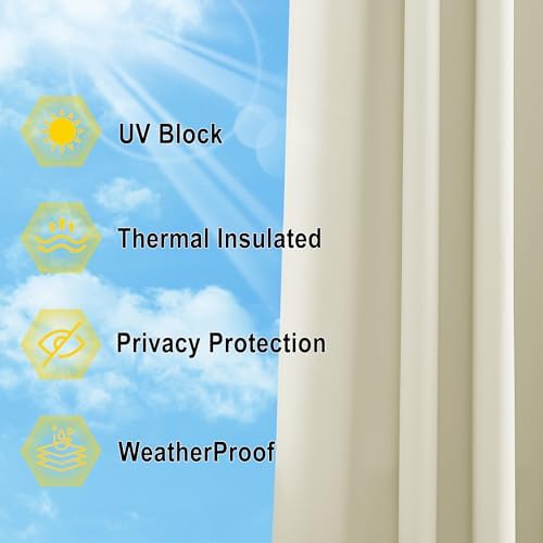 NICETOWN Outdoor Patio Curtain 84 inch Long, Privacy Protection Drape - Image 4