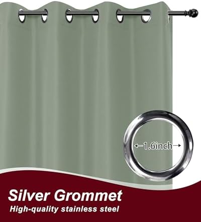 Grommet Outdoor Curtains for Patio Waterproof 8 Pcs 54x95 In Sage Green - Image 3