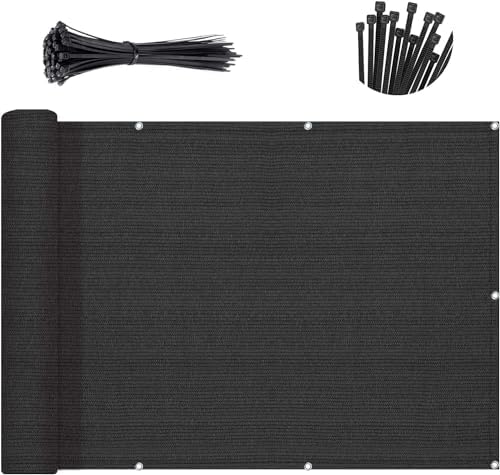 SUNNY GUARD 3' x 7' Balcony Privacy Screen, HDPE Patio Railing Cover Fence by SUNNYGUARD