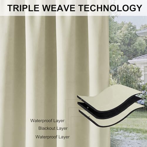 RYB HOME Outdoor Curtains for Patio Waterproof Privacy Thermal Insulated - Image 6