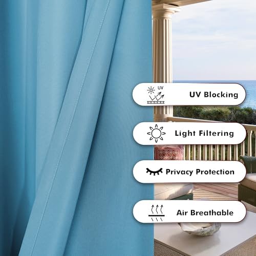 BONZER Outdoor Curtains for Patio Water Resistant - Image 4