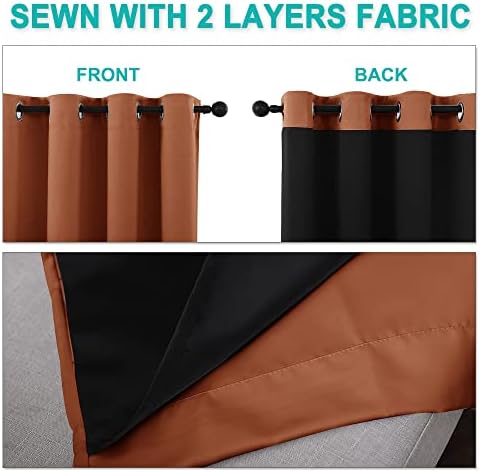 NICETOWN 100% Blackout Window Curtain Panels, Full Light Blocking Drapes - Image 5