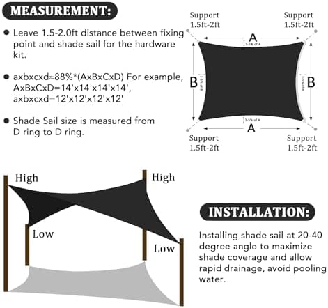 Shade&Beyond 8'X11' Sun Shade Sail Black Rectangle - Image 5