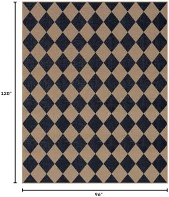 Lahome Checkered Easy Jute Living Room Rug, 8x10 Outdoor Rugs Washable - Image 2