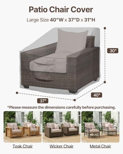 Vailge Patio Chair Covers & Outdoor Furniture Covers Heavy-Duty Waterproof - Image 2
