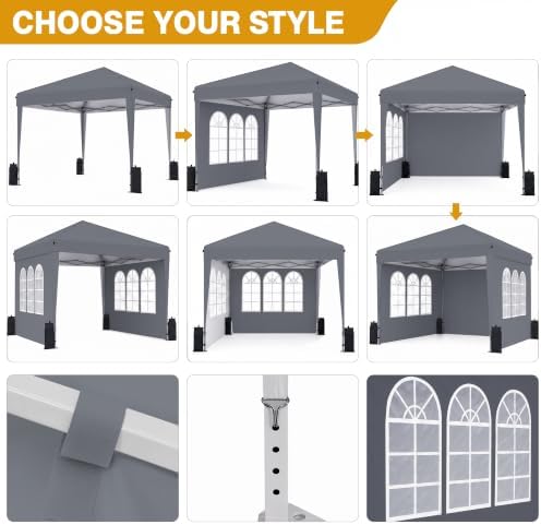 10x10 Pop Up Canopy Tent with Sidewall, Commercial - Image 6