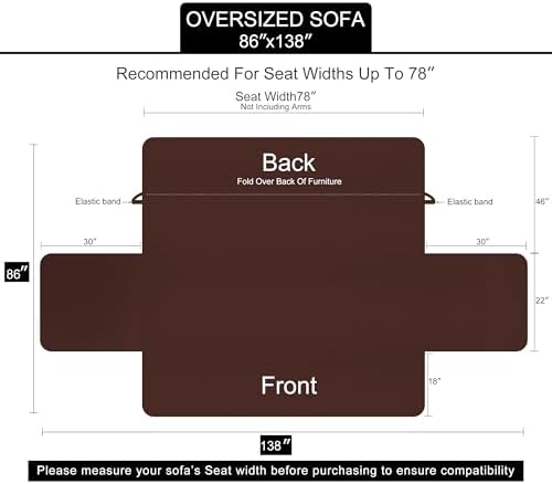 U-NICE HOME Large Sofa Cover Reversible Couch Cover - Image 6