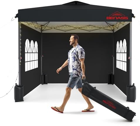 10x10 Pop Up Canopy Tent with 3 Sidewalls by BENASS