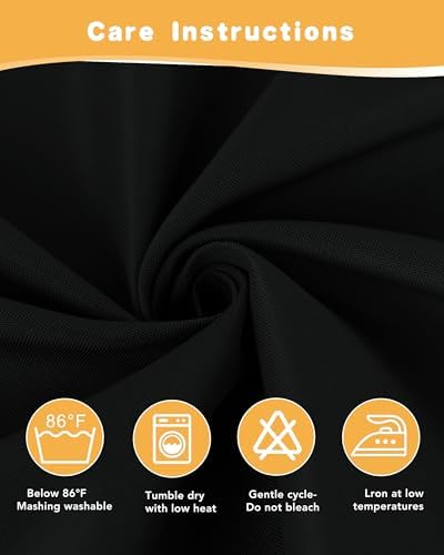 HolidayIdeas Outdoor Curtains for Patio Waterproof 4 Pcs 54x120 Inch Black - Image 7