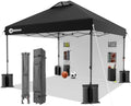 10x10 Pop Up Canopy with Sidewall, One Push Easy Setup by Bebara