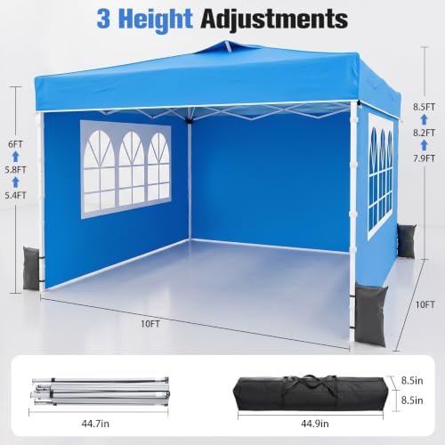 10x10 Pop Up Canopy Tent with Dual Vented Roof, One Push Setup - Image 2