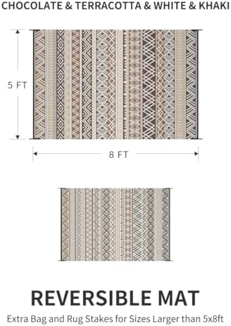 MontVoo Outdoor Rug Carpet Waterproof-Patio Rug Mat 5x8 Reversible RV Outdoor - Image 2