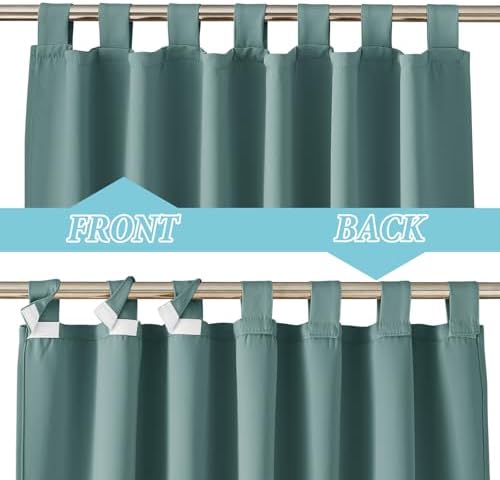 RYB HOME Adhesive Detachable Top Outdoor Curtains, Waterproof Blackout Privacy - Image 5