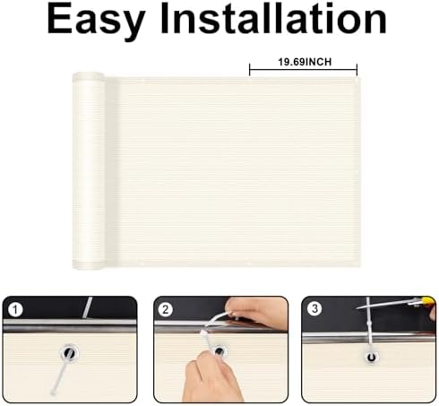 COOLBOYS Customized 3'x27' Butter Cream Balcony Privacy Screen Fence Cover - Image 5