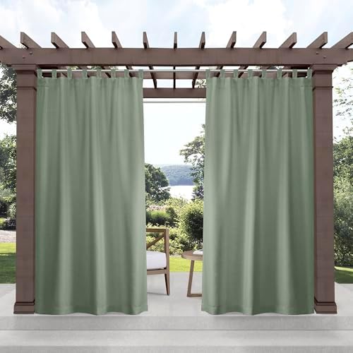 Exclusive Home Cabana Solid Indoor/Outdoor Light Filtering Hook-and-Loop Tab by TOWNCOUNTRYEVERYDAY