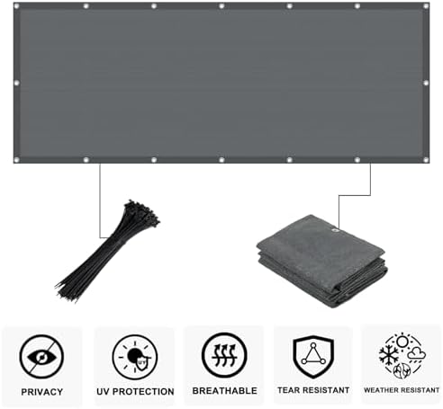 COOLBOYS 3'x3' Dark Grey Balcony Privacy Screen Fence Cover - Image 2