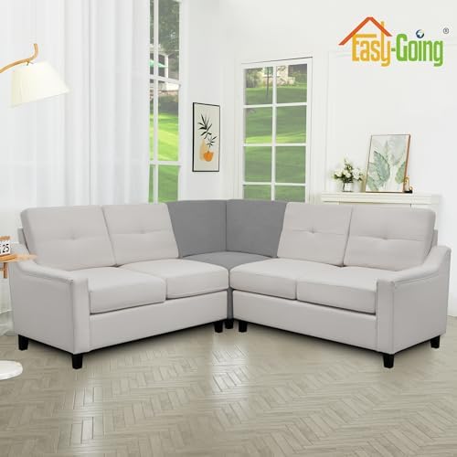 Easy-Going Stretch Soft Sectional Corner Sofa Couch Slipcover Light Gray - Image 3